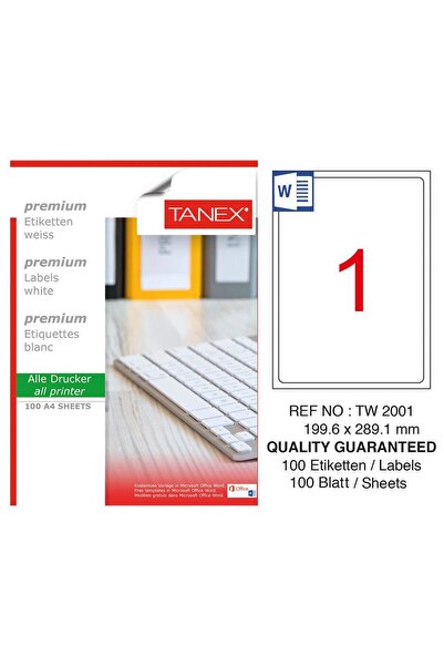Tanex Λευκή Ετικέτα Tw-2001 199.6 χιλ. X 289.1 χιλ.