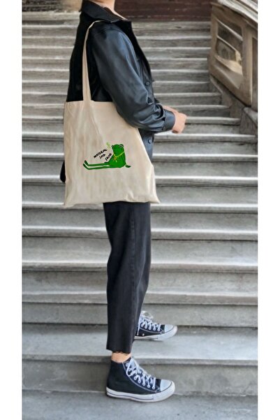 InfinitumWorks مادة حقيبة قماش الضفدع الحزين