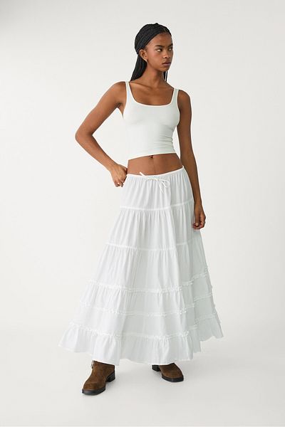 Stradivarius Ruffled long skirt