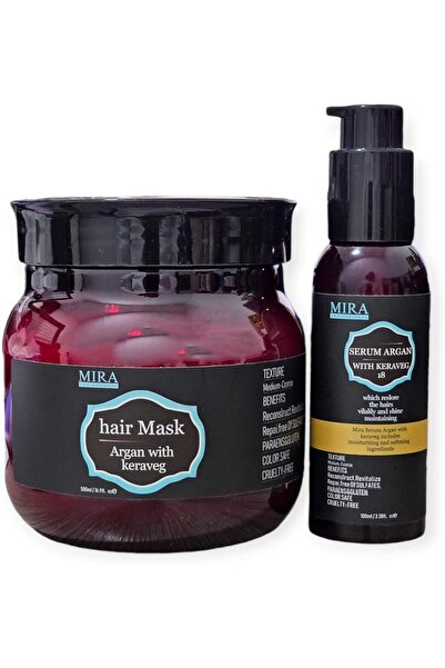 Miraa سيروم برو بلس لترطيب الشعر بزيت الأرغان وكيرافاج 18 من ميرا، 100 مل، وم...