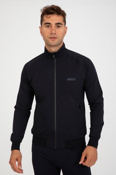 MARATON Comfort Men's Mock Neck Navy Blue Tracksuit Top