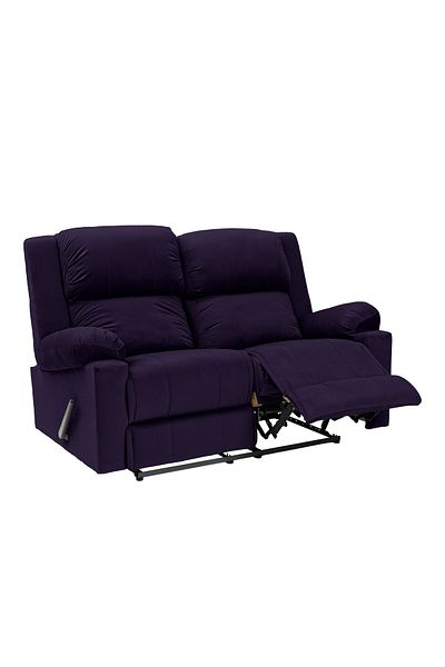 Lazy Vibes Velvet Double Classic Recliner Chair - Dark Purple