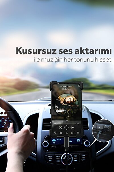 Astakos Type C 1.2 M 2-in-1 Usb-c & Lightning 3.5 Mm Aux Stereo Ses Kablosu Yüksek Kaliteli Çevirici Adaptör