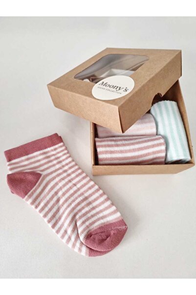 Moonys Socks Collection 3-компонентен комплект детски чорапи с пастелни райета