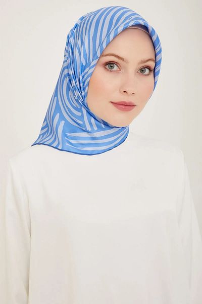 Belli Μεταξωτό μαντήλι Twill Μπλε