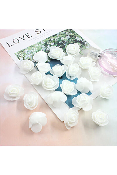 mutlu adım 50 Adet 3cm Lateks Gül Çiçek Kafa