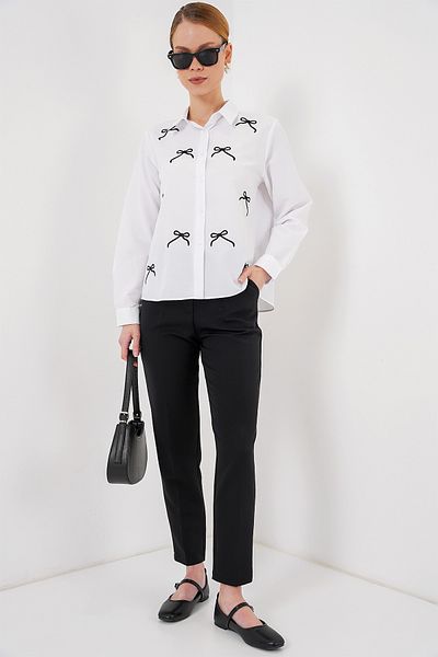 Bigdart Women's Bow Detail Shirt 20311 - White