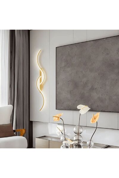 PeraTeknoloji Led Aplik Duvar Gold 3renk - Pirşeş 100 Cm