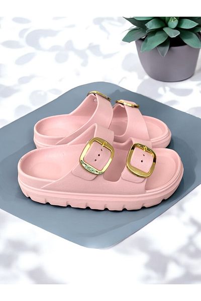 Dilesa Pink Women's Lightweight Eva Non-Slip Soft Thick Sole Slippers Home Pool Beach Street Slippers