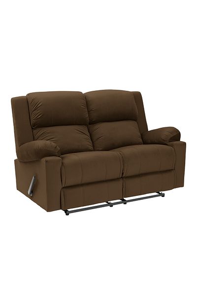 Lazy Vibes Velvet Double Classic Recliner Chair - Brown