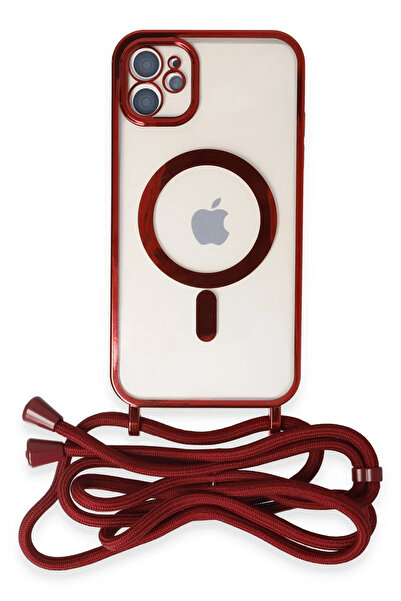 NewFace حافظة آيفون 12 ديفو بغطاء ماجسيف مع حزام ليزر - أحمر 1493112709