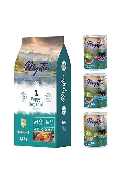 Mystic Kuzu Etli Yavru Köpek Maması 15 kg + 3 Adet Konserve