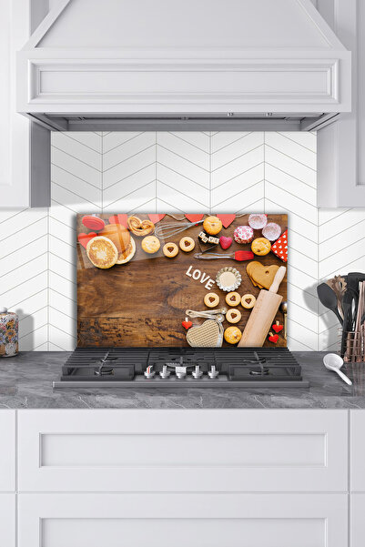 Rosyvien Love Kitchen Products Glass Stove Back Protector, Kitchen Built-In a...