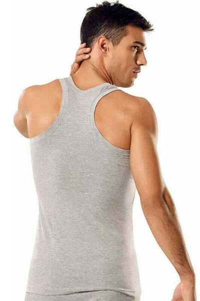 KEYAL Seher Men's Gray Melange Combed Cotton Sports Tank Top