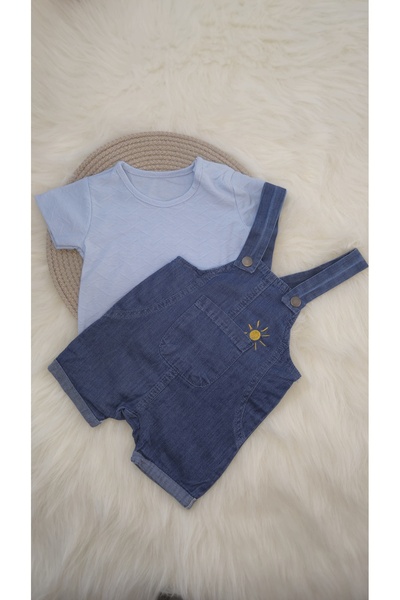 Necix's Erkek bebek denim 2'parça salopet Takım