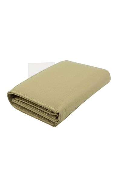 OEM Women's wallet, Tita, made of genuine leather, Beige, 15 x 10 x 3 cm - PR239