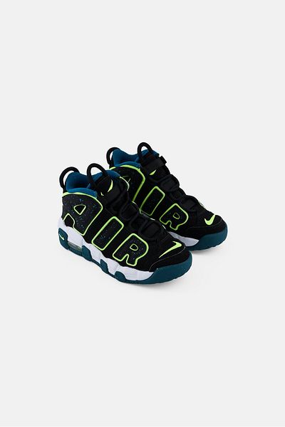 Nike Kids Boy More Uptempo Lace Up Sports Shoes, Black