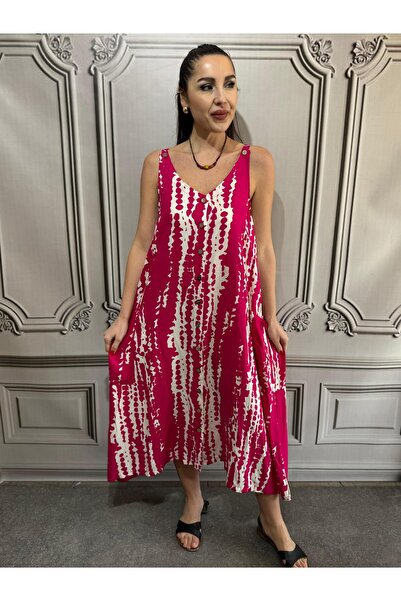 AGORATEKSTİL Rochie de damă din țesătură de viscoză, cu curea, cu nasturi com...