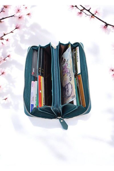OEM Women's genuine leather wallet, HASSION, B02, blue