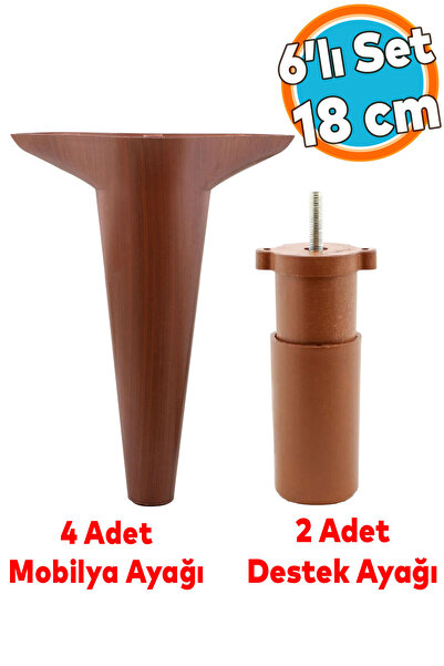 NZB Mobilya Tv Ünitesi Koltuk Kanepe Destek Ayağı 18 Cm Ahşap Desenli Konsol ...