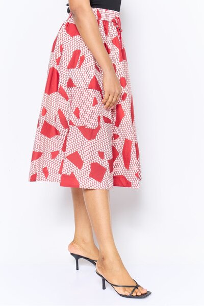 Esprit Women Allover Print Midi Skirt, Multicolor