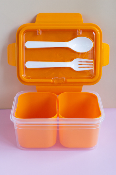 Fesya Home Bentoa Two Compartment Lunch Box Food Storage Container - Orange