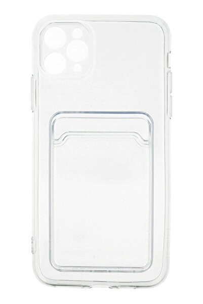 NewFace iPhone 11 Pro Max Case Card Transparent Silicone - Transparent 1492237709