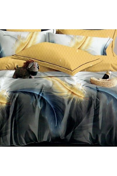Pucioasa Set lenjerie de pat dublu, Finet, husă pilotă 200x220cm, 6 piese, pene
