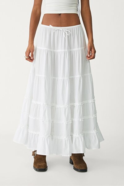 Stradivarius Ruffled long skirt