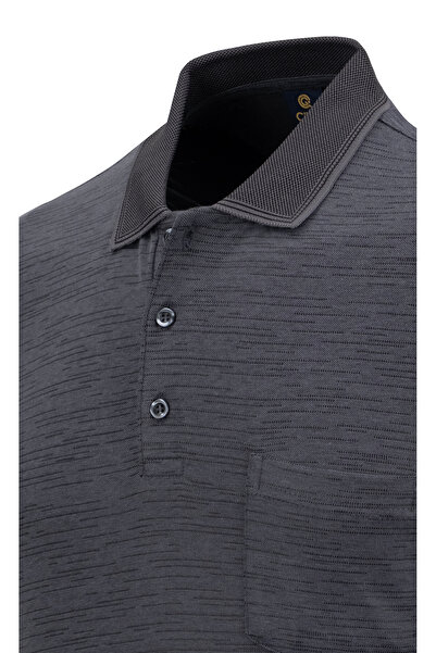 Çizgi Triko Ανδρικό μπλουζάκι Polo Neck Classic Fit με τσέπη - 5114