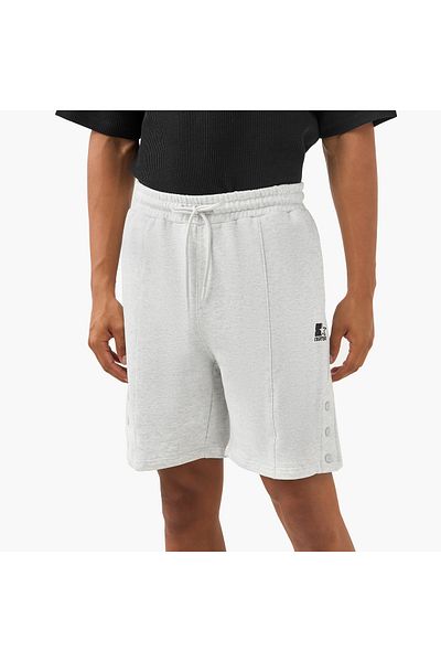 Starter Button Detail Shorts with Drawstring Closure and Pockets