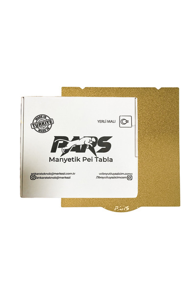 Pars 310x315 Mm Ender 3 S1 Plus Gold Pei Kaplı Özel Yay Çeliği Tabla Magnetli