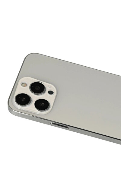 NewFace زجاج حماية لعدسة الكاميرا متوافق مع هاتف iPhone 13 Pro Max - أبيض SPTGL