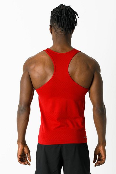 MARATON Extra Slim Men's Tank Top Collar Sleeveless Red Tank Top 824011