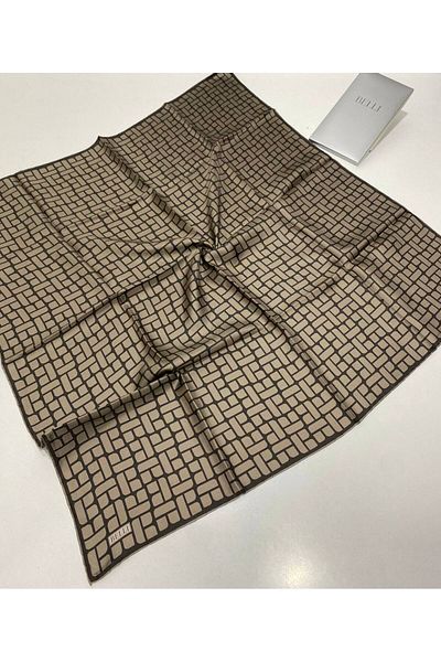 Belli Twill Silk Scarf Brown