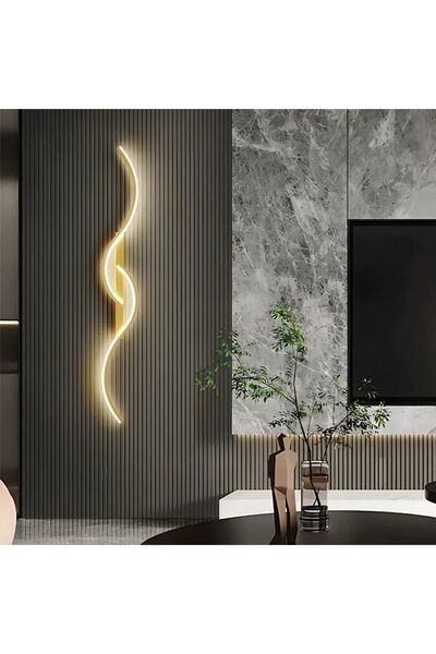 PeraTeknoloji Led Aplik Duvar Gold 3renk - Pirşeş 100 Cm