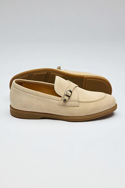 Lordmaul Bej Tokalı Süed Loafer
