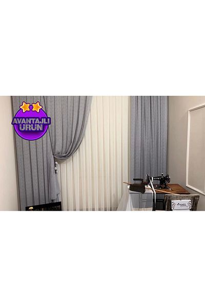NİVEMESHOME Nivemeshome V-105 Gray Tulle Curtain - 1/3 Tight Pleated, Spear, Apm Fır0914 Ar03102