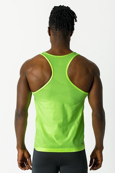 MARATON Extra Slim Men's Tank Top Collar Sleeveless Neon Yellow Tank Top 824011