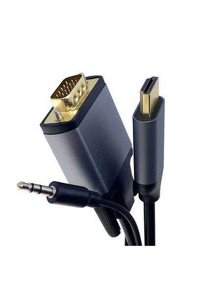 CLASSLIGHTS Cablu video HDMI-VGA 1080p cu audio, compatibil cu PC / Laptop / Monitor / Proiector, 1,8 m