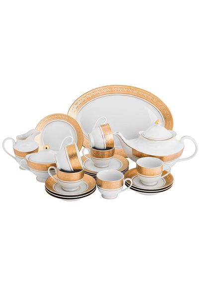 HIC Richvine 24-Piece Porcelain Tea Set for 6 People
