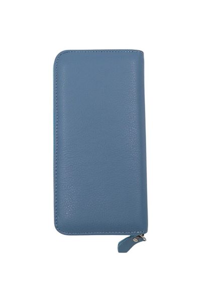 OEM Women's genuine leather wallet, HASSION, B02, light blue