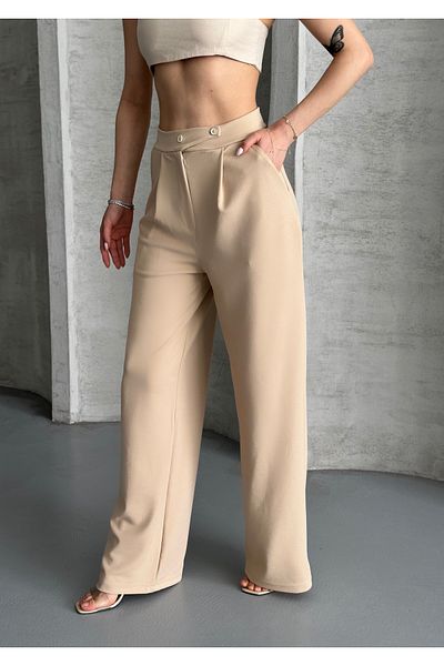 RPT MODA Korean Model Palazzo Double Button High Waist Pants