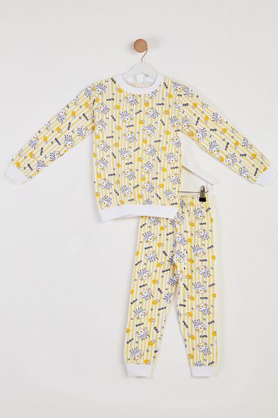 TOFİSA Girl's Sari Printed Pajama Set - 26449