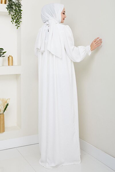 hafsamina Φόρεμα με κορδόνι λευκό HM2501