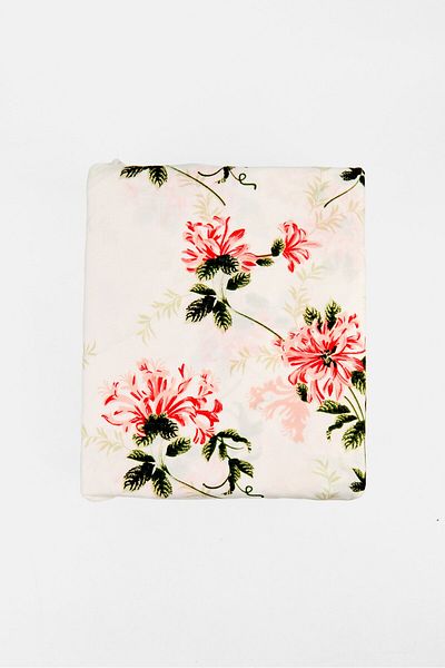 Catherine Malandrino 4 Pieces Floral Pattern Flat Sheet With Pillow Case Set, Multicolor