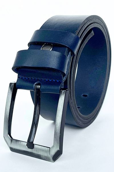 Parscraft Genuine Top Grade Vegetal Leather 4.5 Cm Navy Blue Jeans Trousers Sport Belt