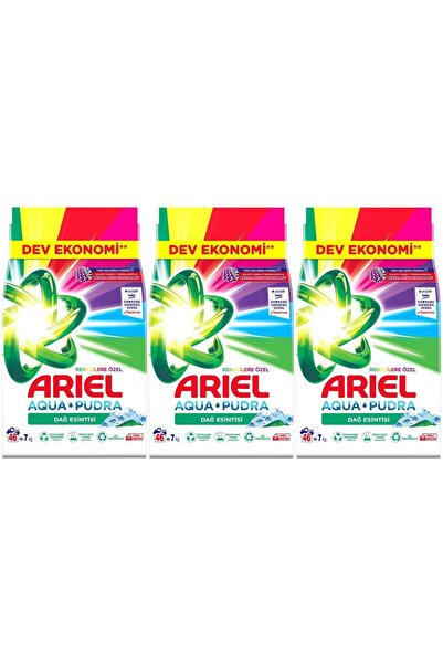 Ariel Matik Toz Çamaşır Deterjanı 21kg Renklilere Özel/dağ Esintisi (138 YIKAMA) (3PK*7KG)