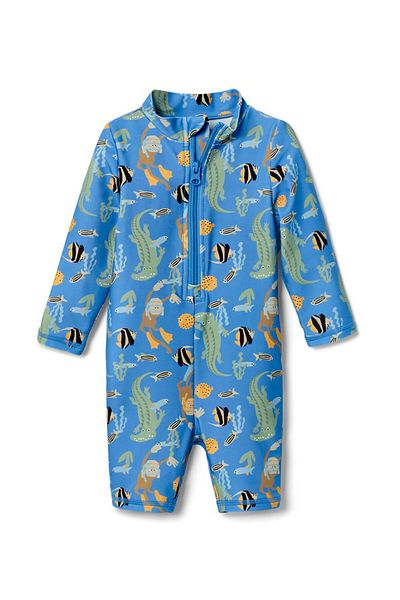 Tchibo Toddlers Girl Allover Print Romper, Blue