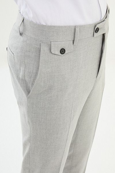 Mcr Plain Light Gray Super Slim Fit Classic Men's Trousers